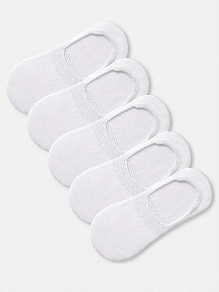 białe skarpetki stopki 5-pack