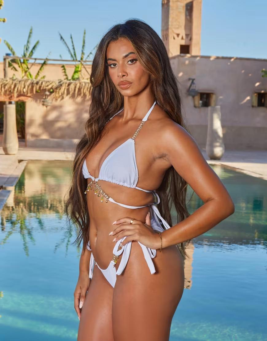 BIAŁY DÓŁ OD BIKINI zdobienie