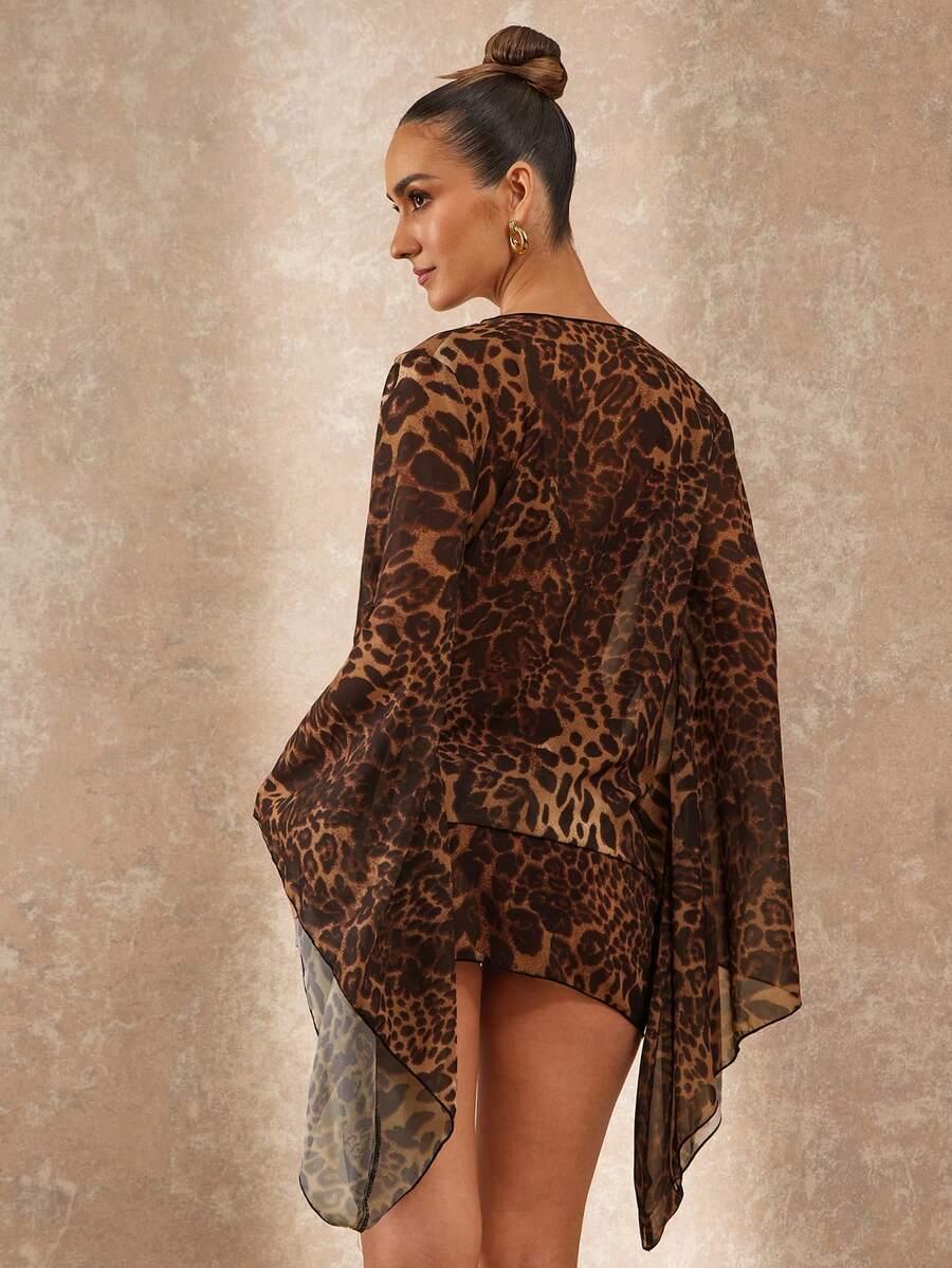 mini sukienka leopard print
