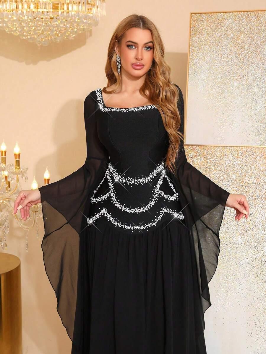 czarna maxi sukienka