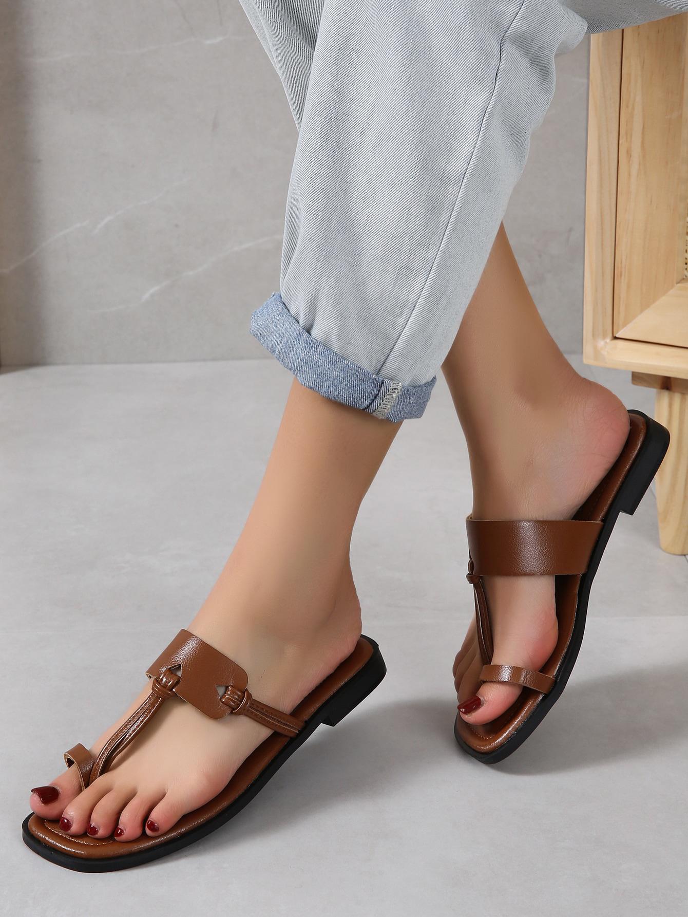 BRĄZOWE KLAPKI CASUAL 
