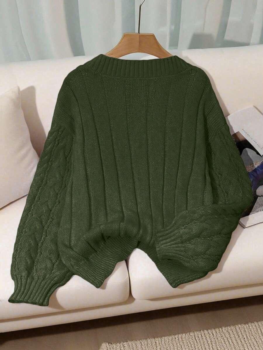 zielony sweter v neck
