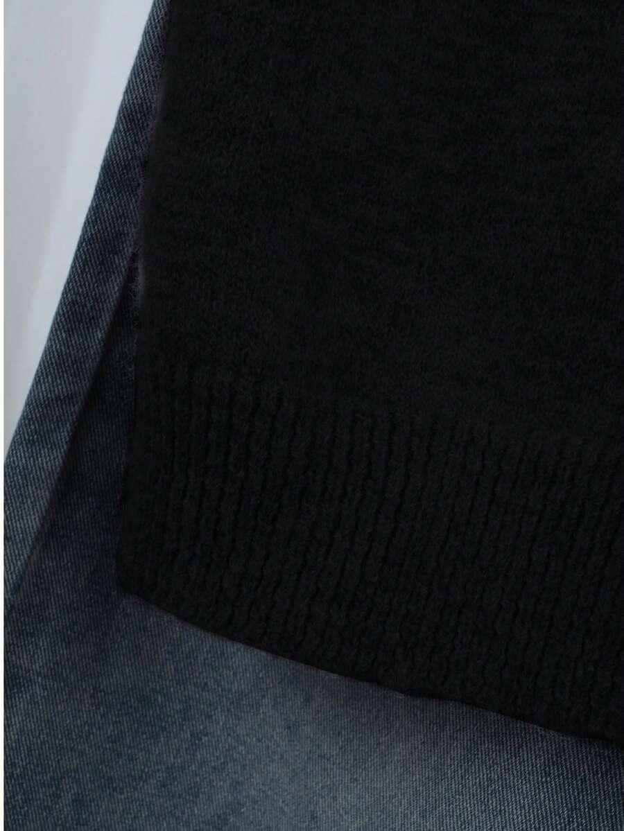 czarny sweter guziki 