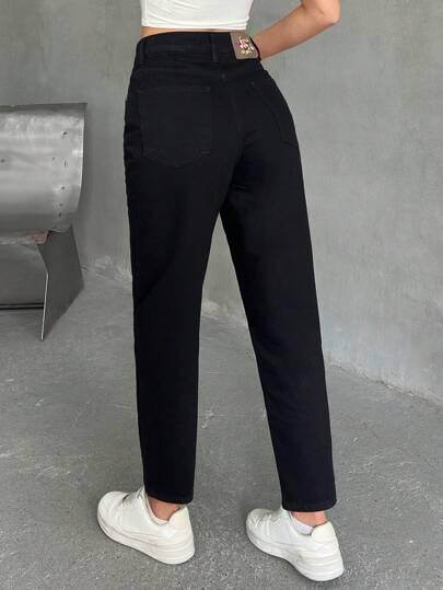 CZARNE SPODNIE JEANS