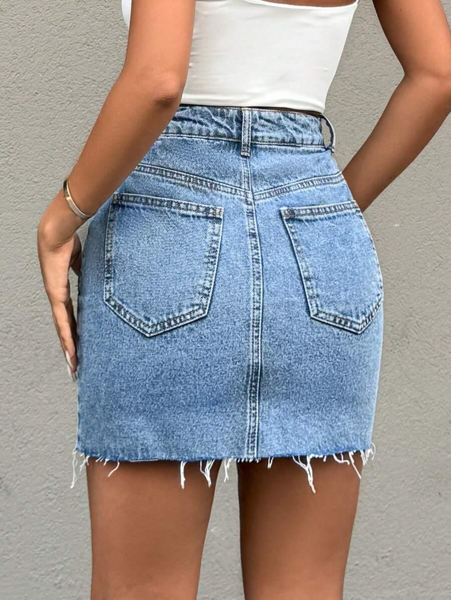 NIEBIESKA MINI SPÓDNICA JEANS 