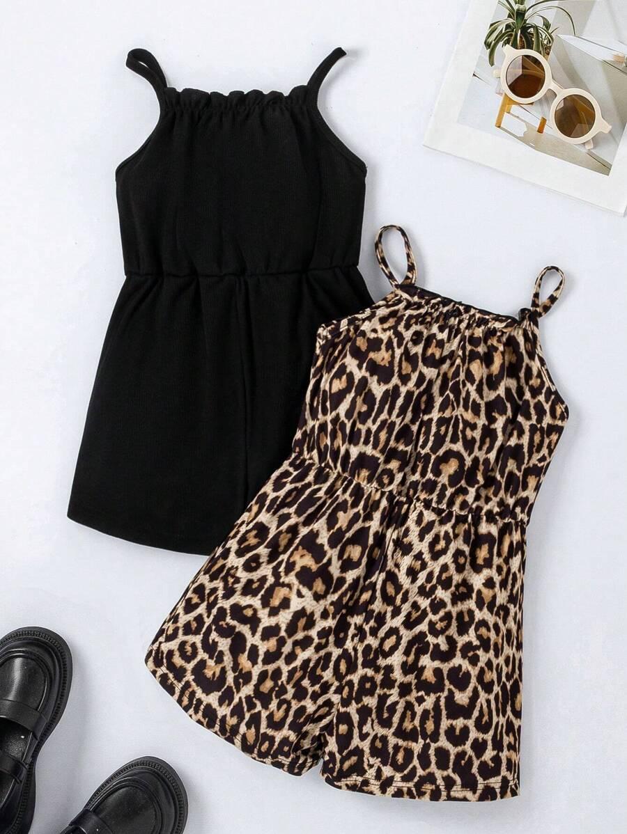 KOMBINEZON NA RAMIĄCZKACH ANIMAL PRINT