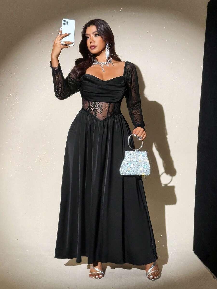 czarna maxi sukienka