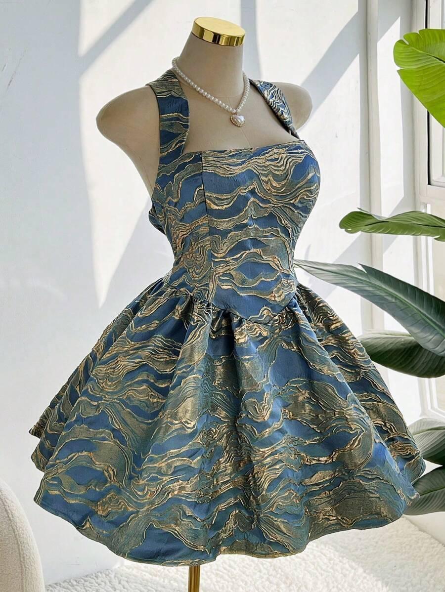 NIEBIESKA MINI SUKIENKA 