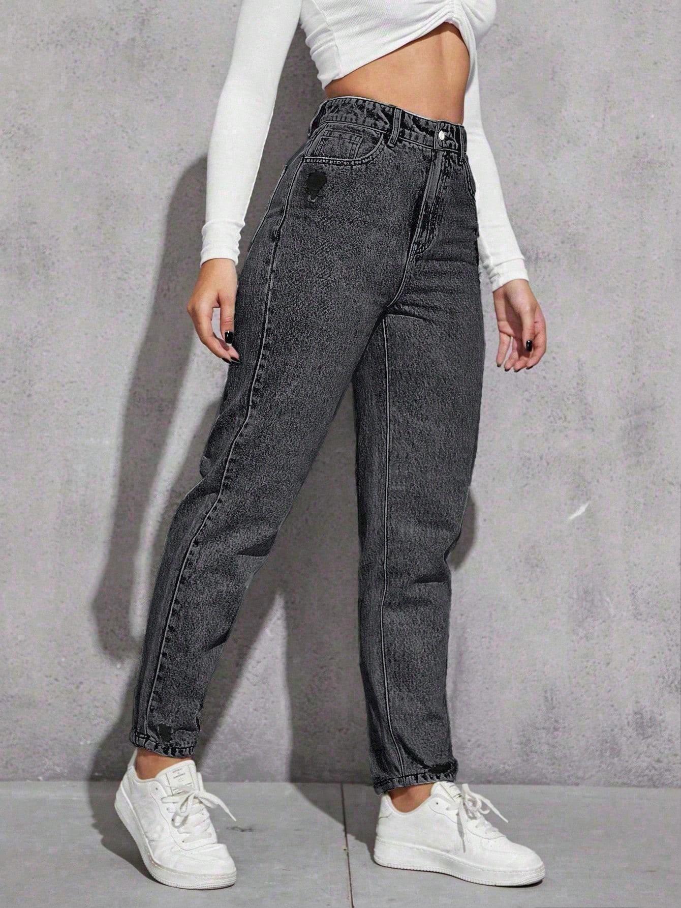 szare spodnie jeans