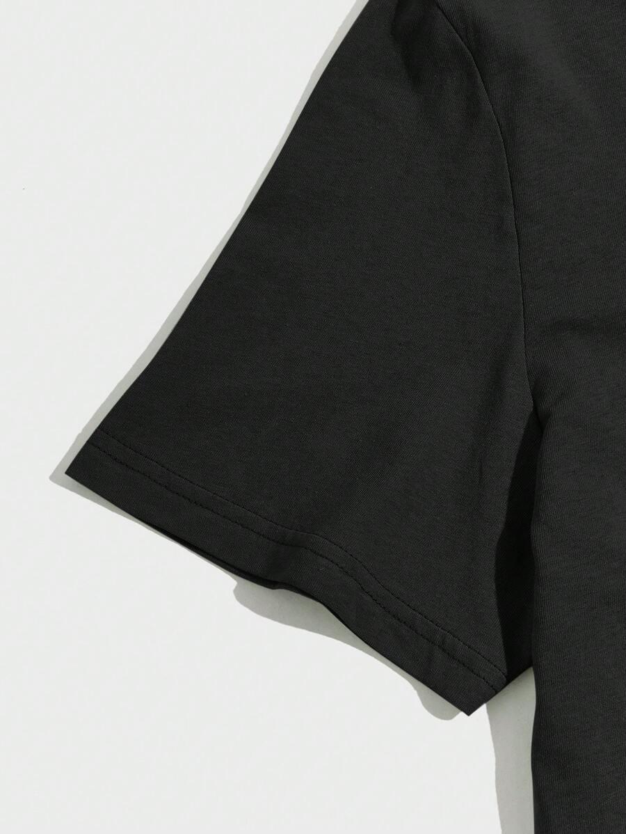 CZARNY KOMPLET T-SHIRT SPODNIE