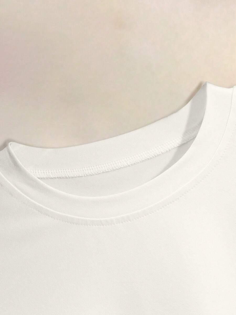 biały t-shirt haft