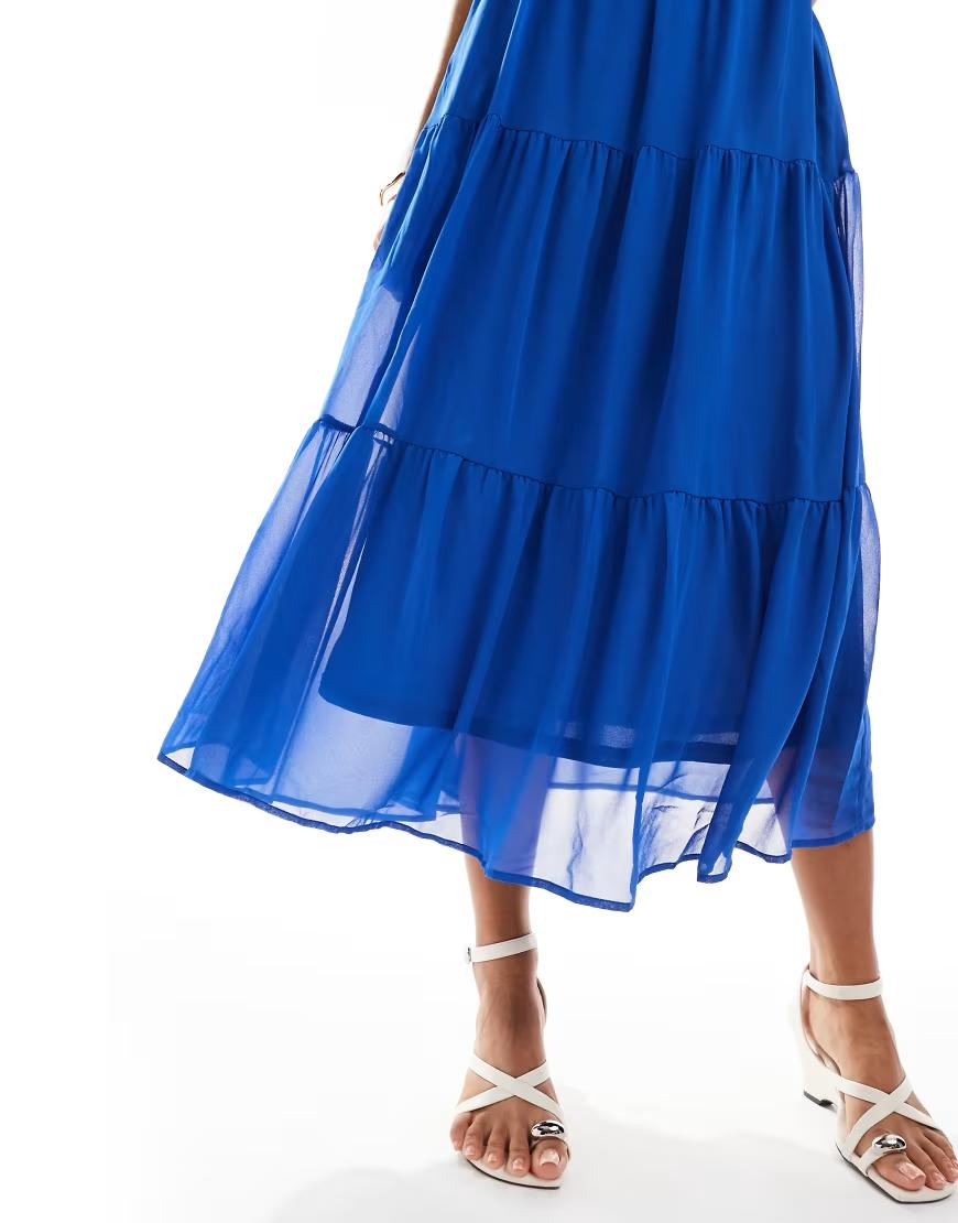 NIEBIESKA MIDI SUKIENKA