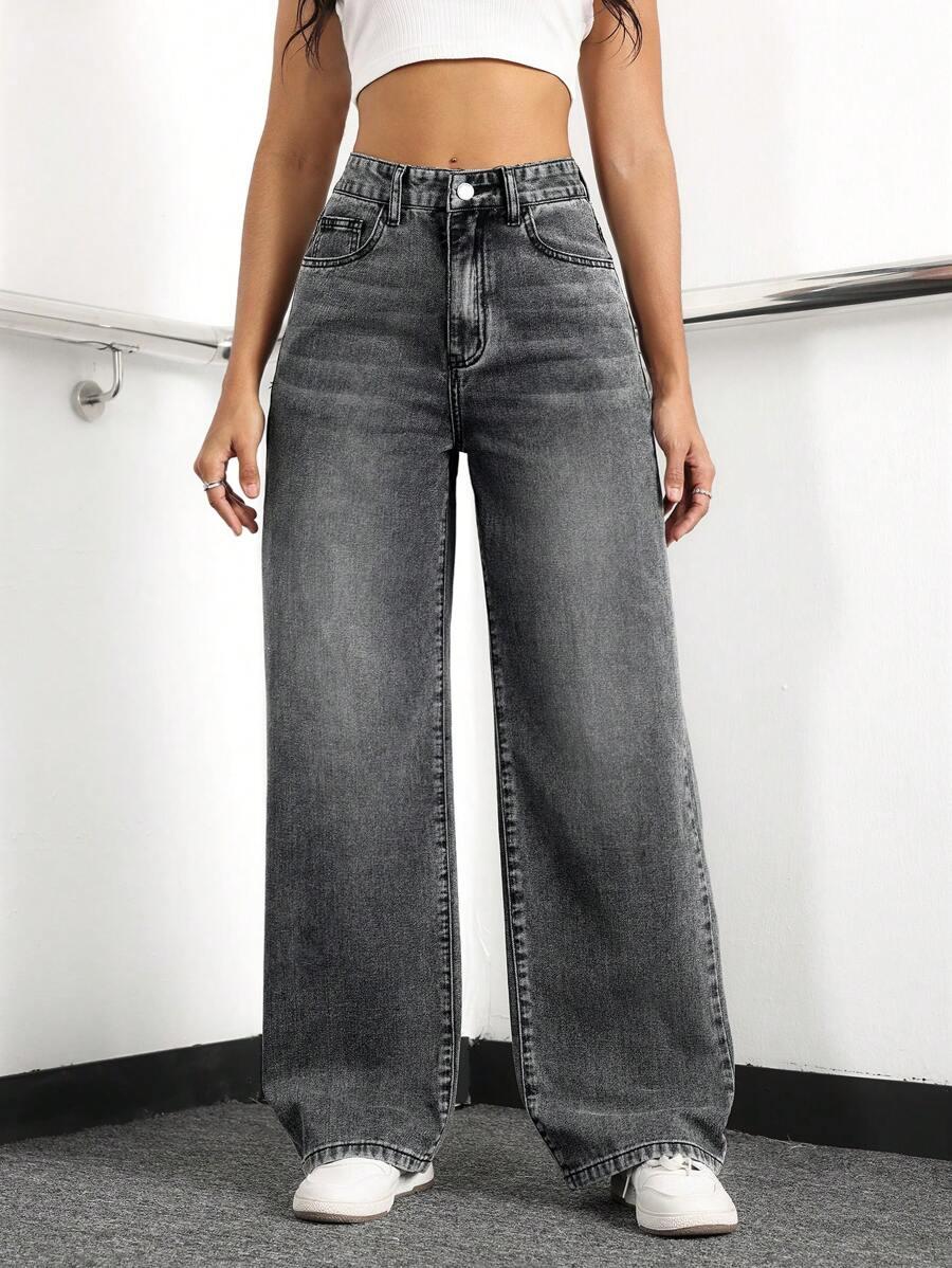SZARE SPODNIE JEANS