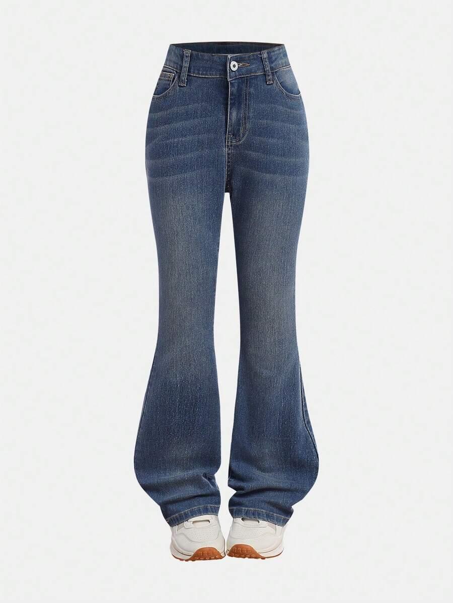 NIEBIESKIE SPODNIE JEANS DZWONY
