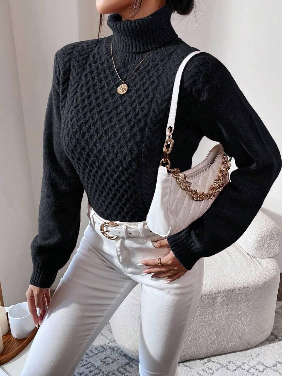 czarny dzianinowy sweter