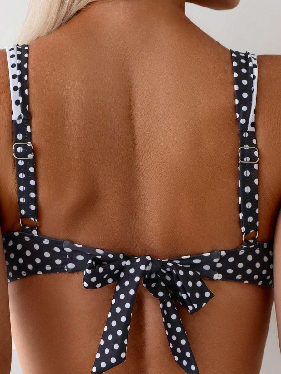 dwuczęściowe bikini w groszki
