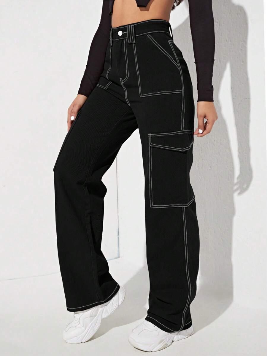 CZARNE SPODNIE JEANS 