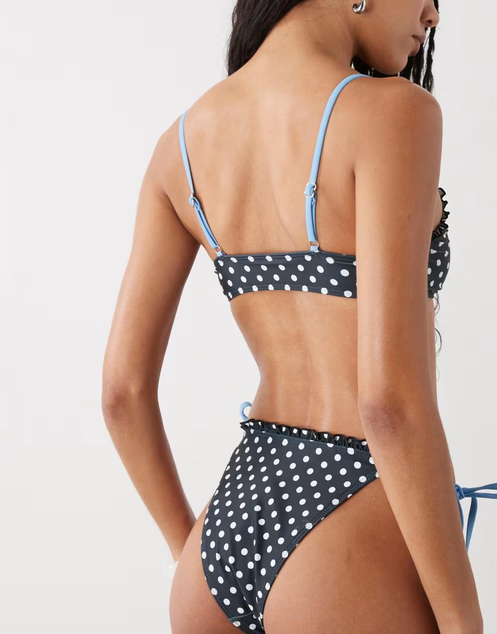 dół od bikini wzór groszki kontrast