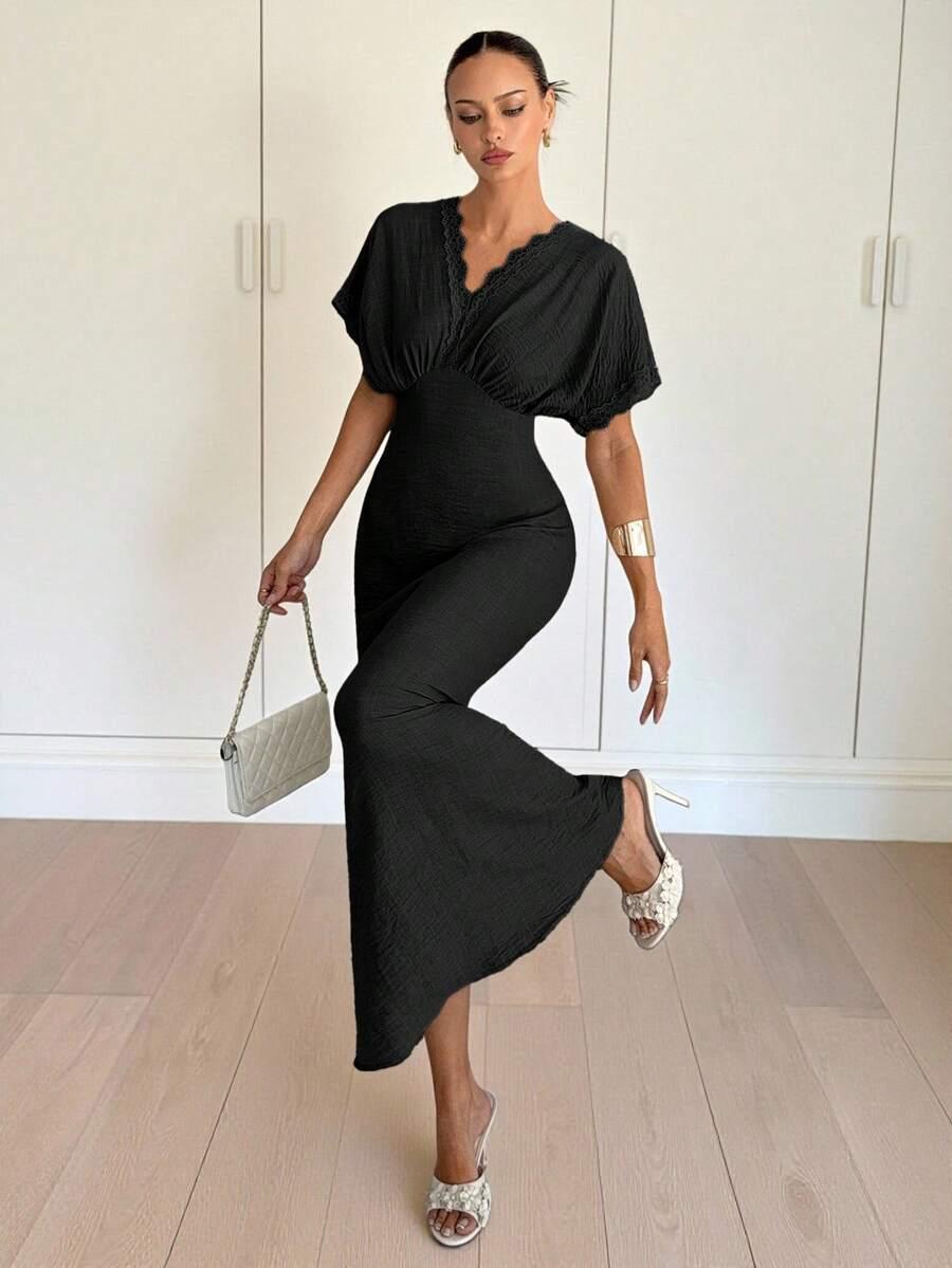 czarna sukienka maxi
