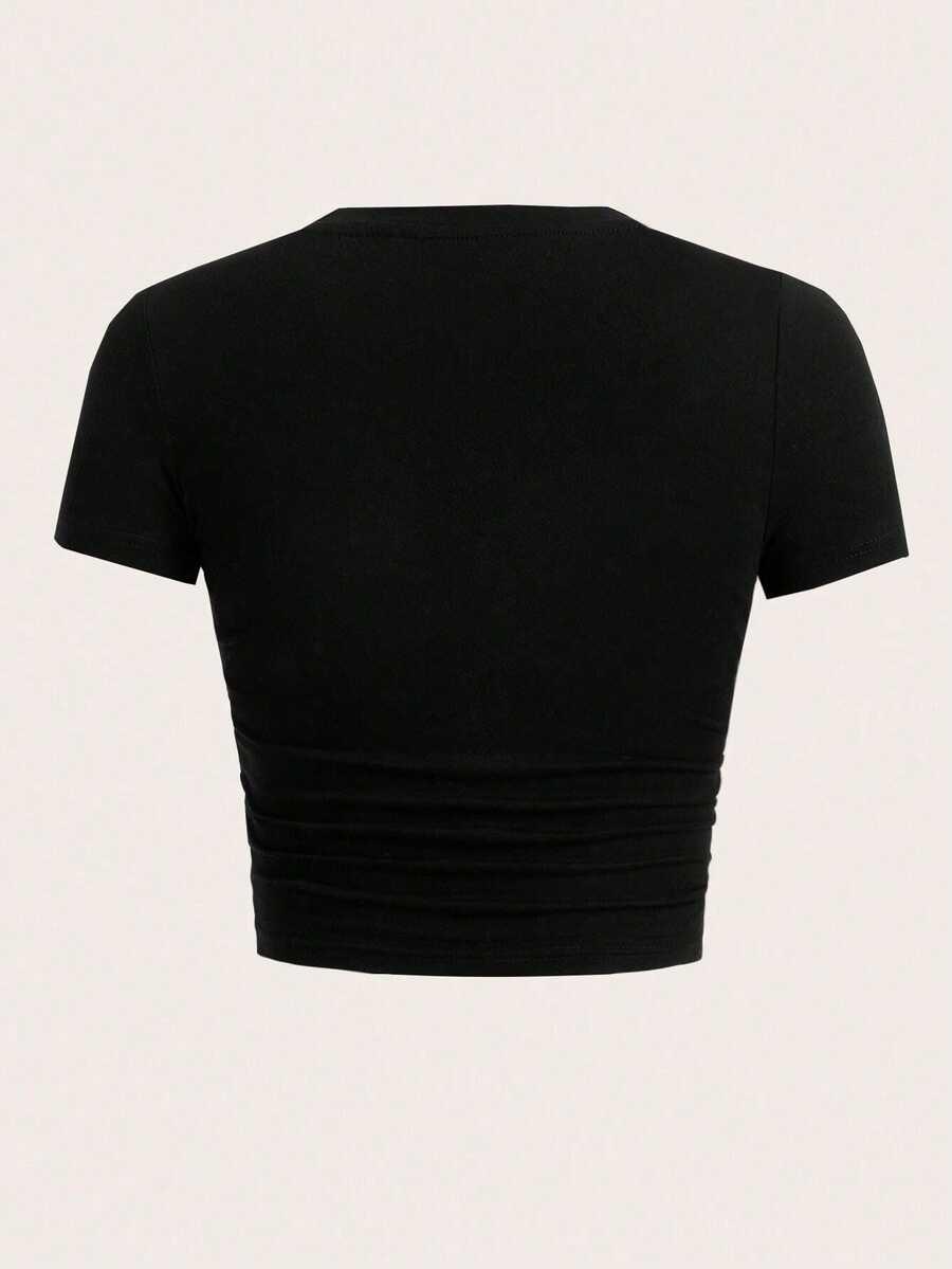 czarny t-shirt nadruk serce