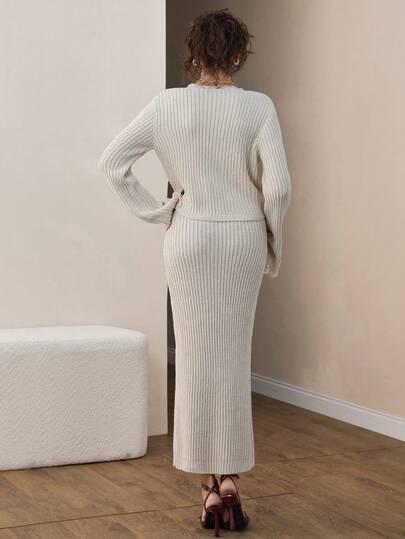 SWETER SPÓDNICA KOMPLET 