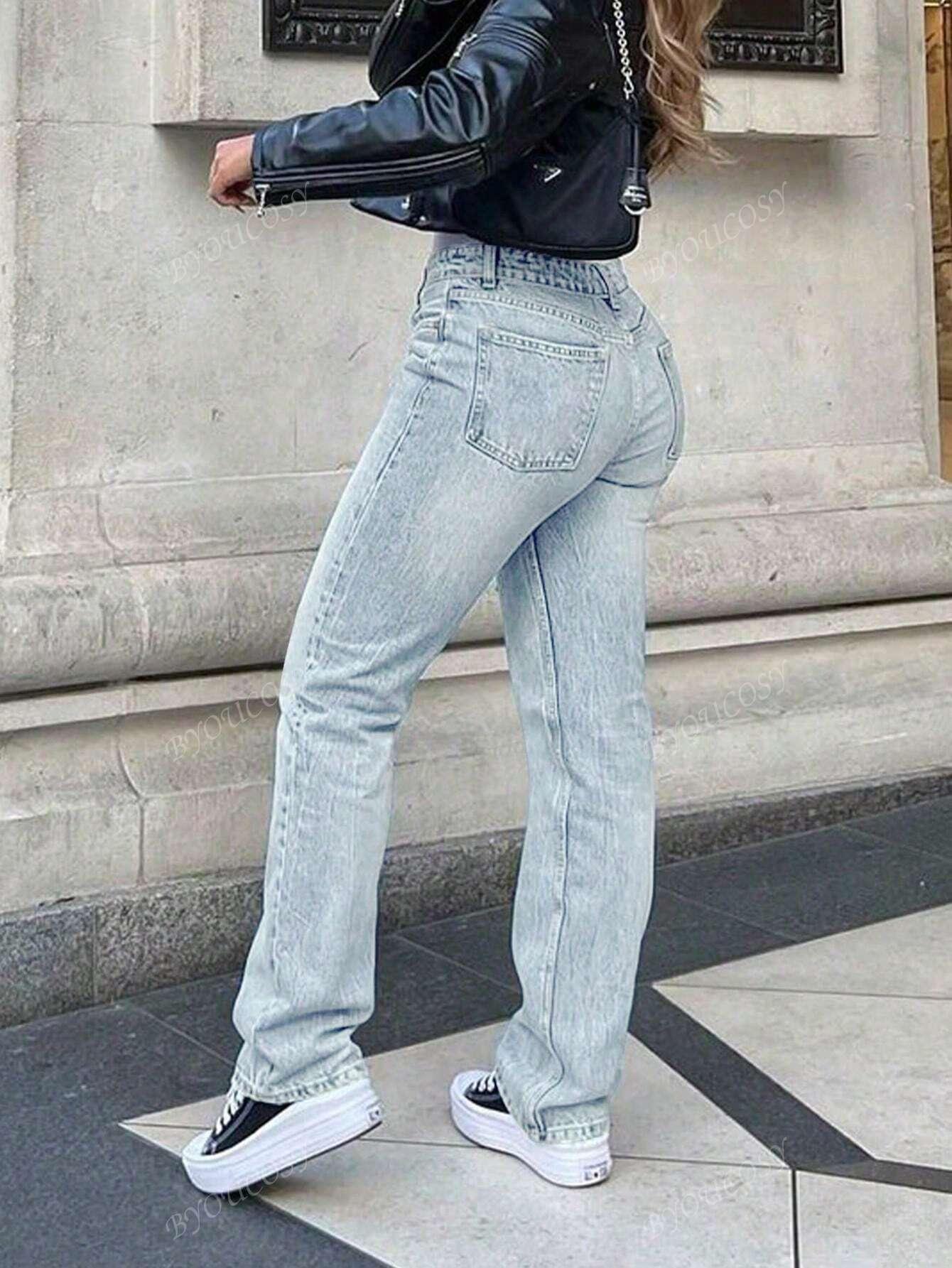 NIEBIESKIE PROSTE JEANSY