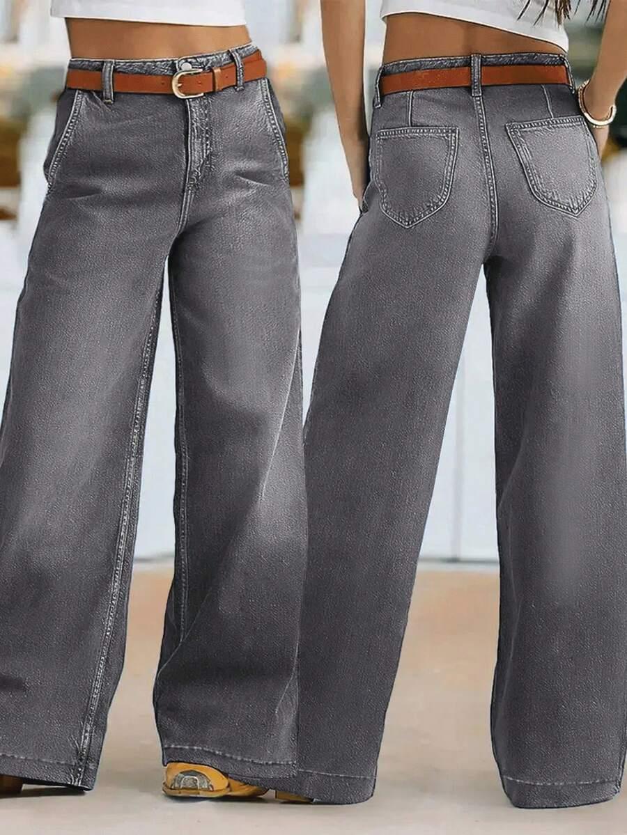SZARE SPODNIE JEANS 