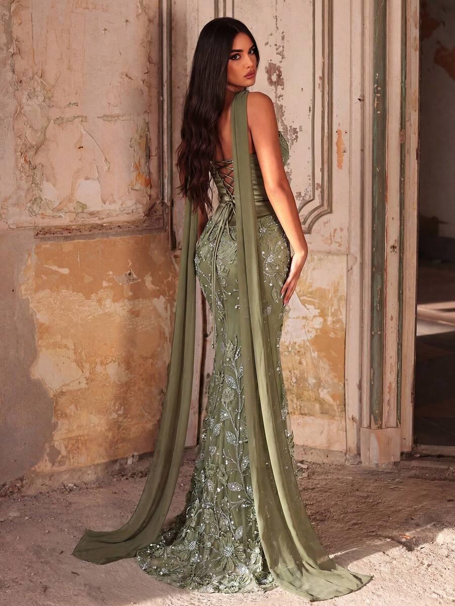 ZIELONA MAXI SUKIENKA