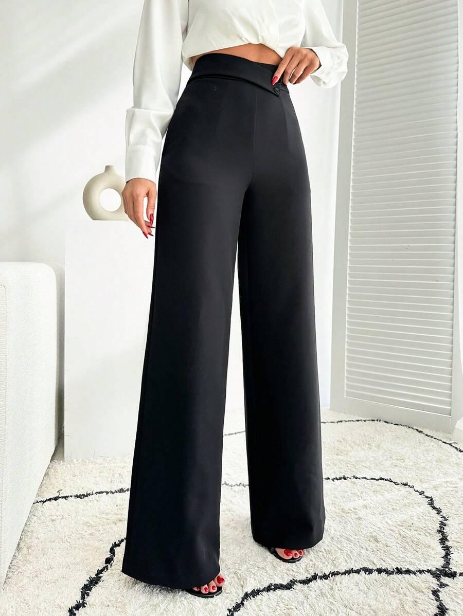 CZARNE ELEGANCKIE SPODNIE