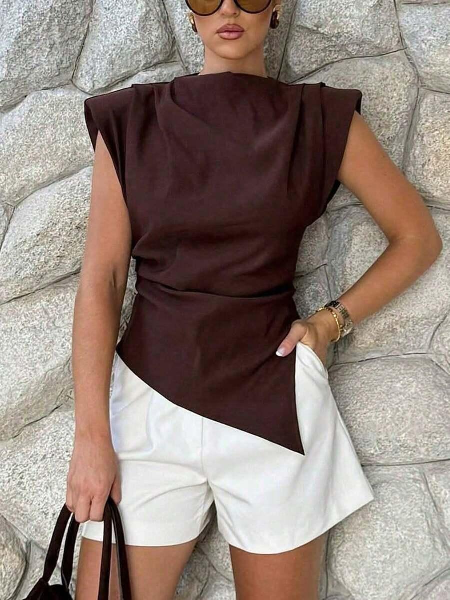 ELEGANCKA BLUZKA Z KRÓTKIM RĘKAWEM