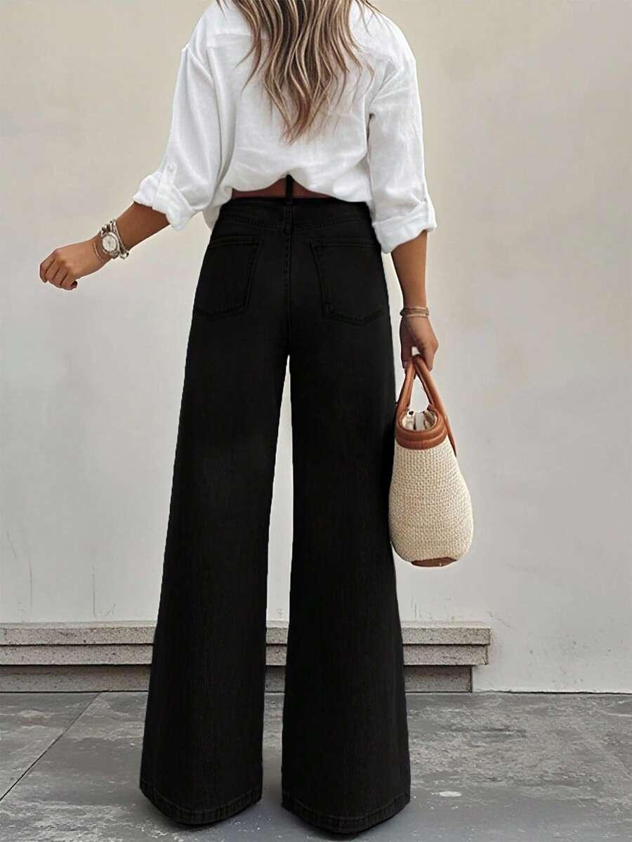 CZARNE SPODNIE JEANS