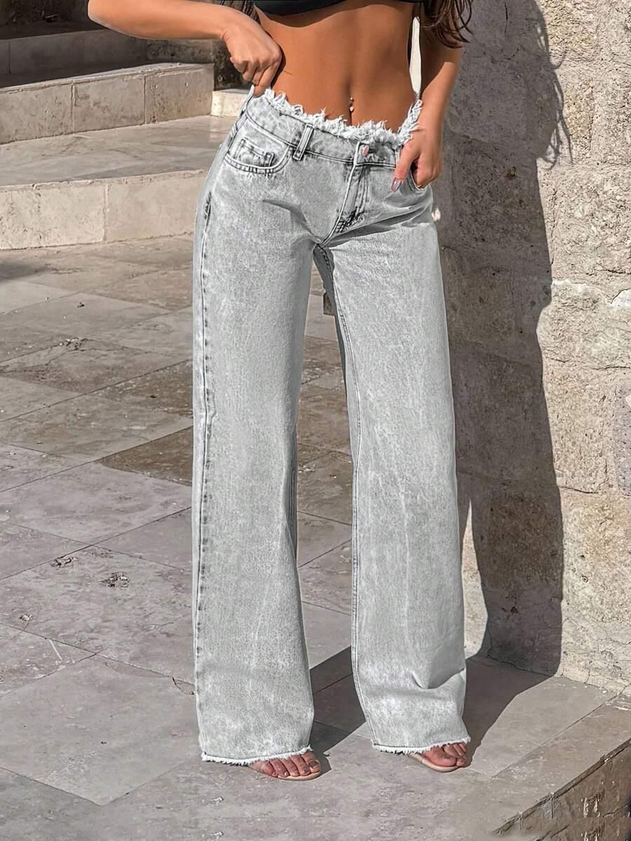 SZARE SPODNIE JEANS 