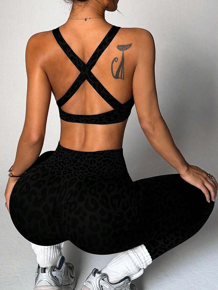 CZARNE LEGGINSY ANIMAL PRINT