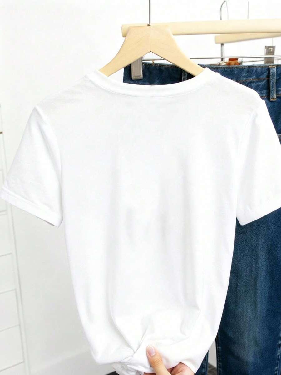 BIAŁY T-SHIRT PRINT