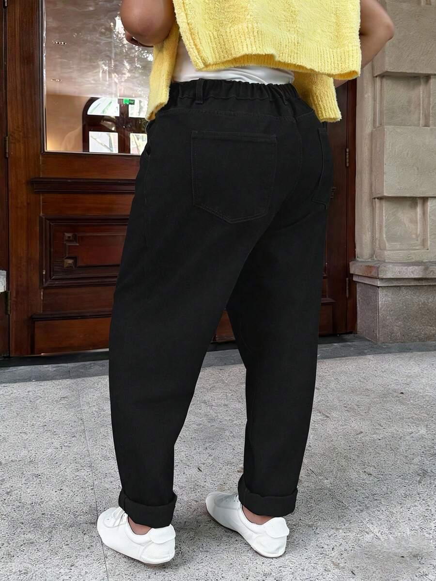 CZARNE SPODNIE JEANS