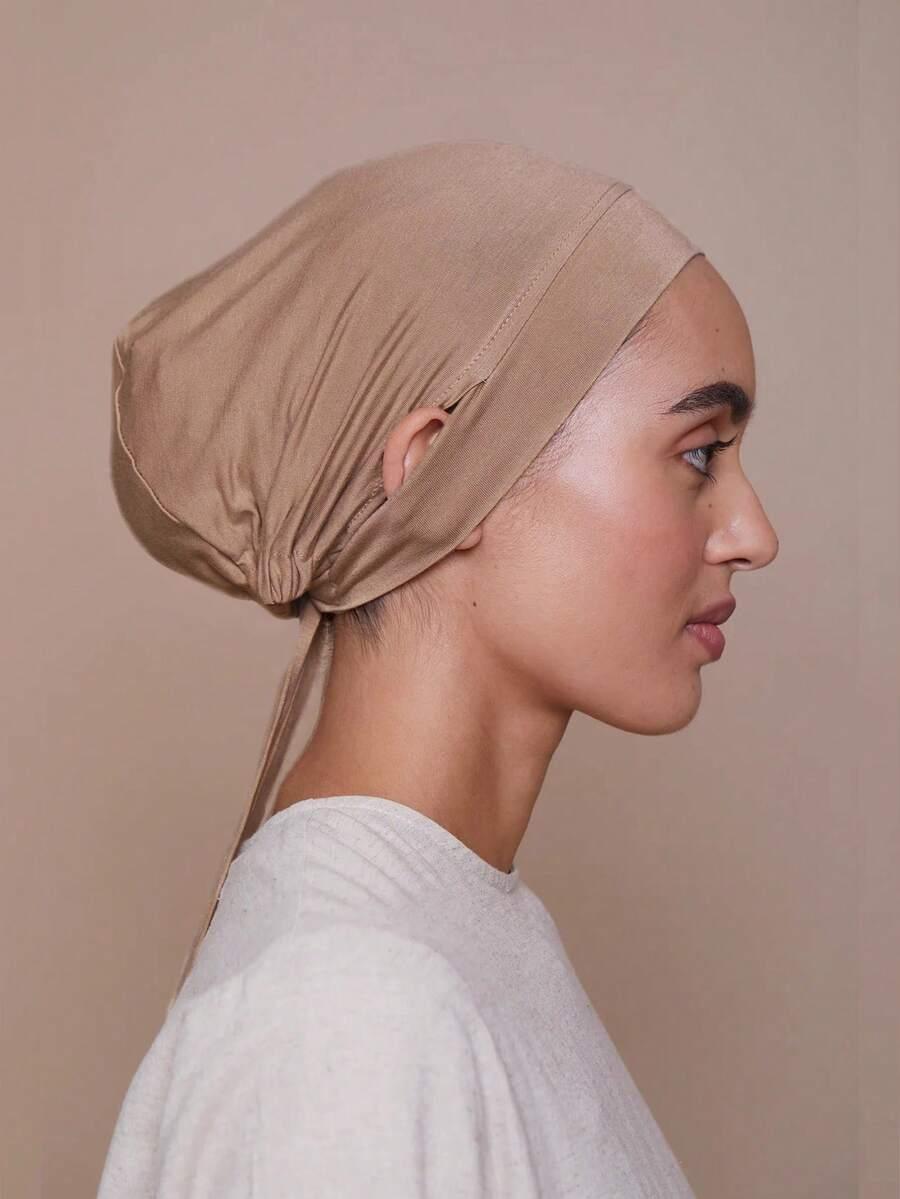 brązowy turban na głowę