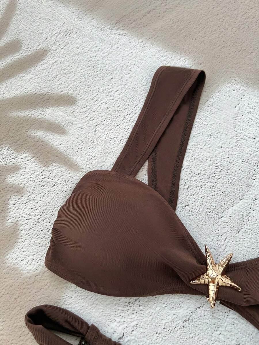 brązowy komplet bikini