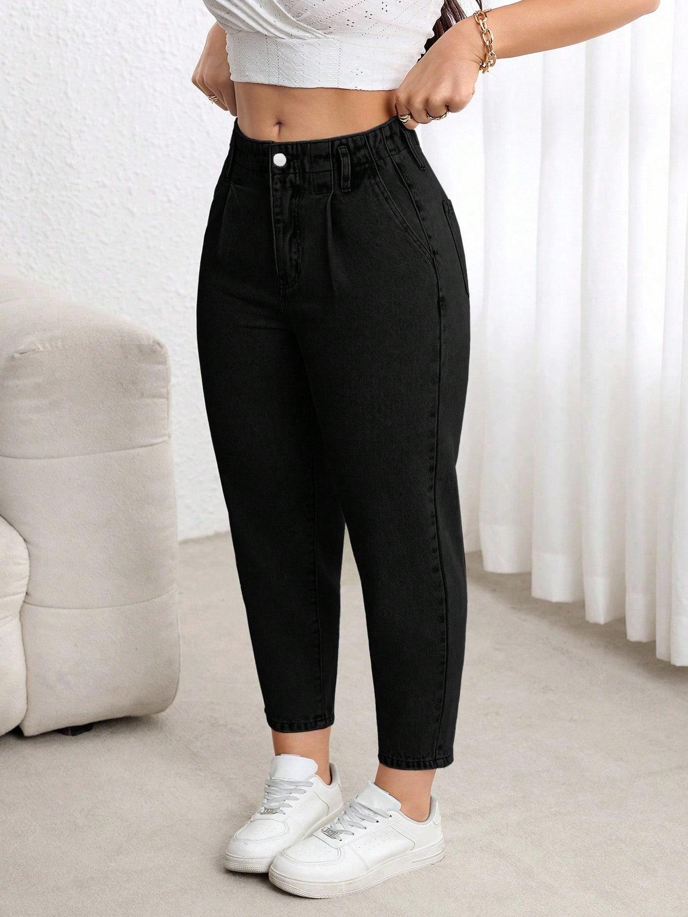 CZARNE SPODNIE JEANS