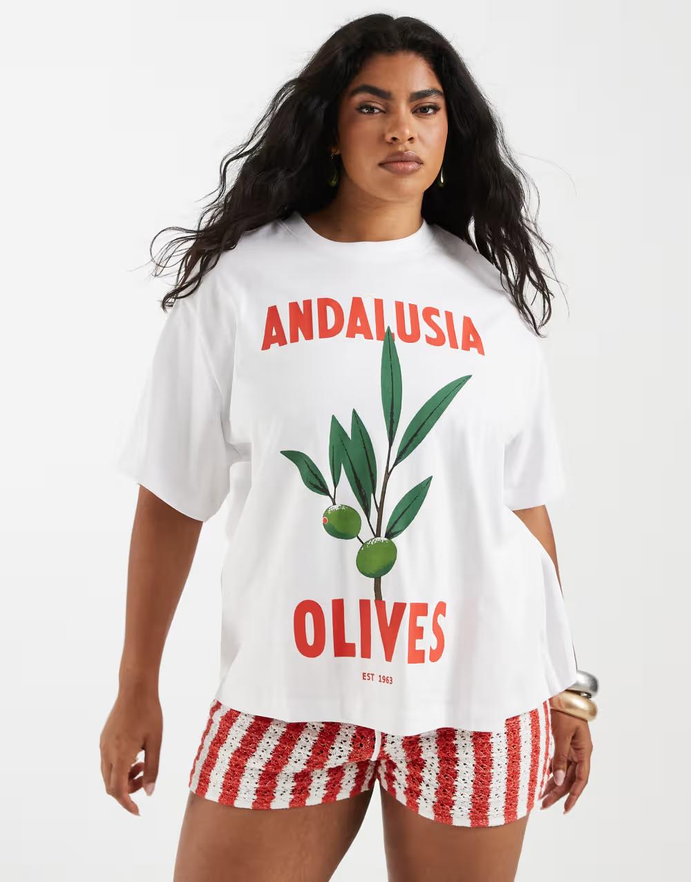 biały T-SHIRT NADRUK