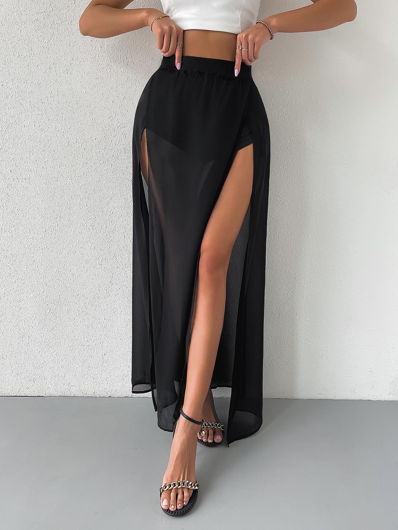 CZARNA SPÓDNICA MAXI