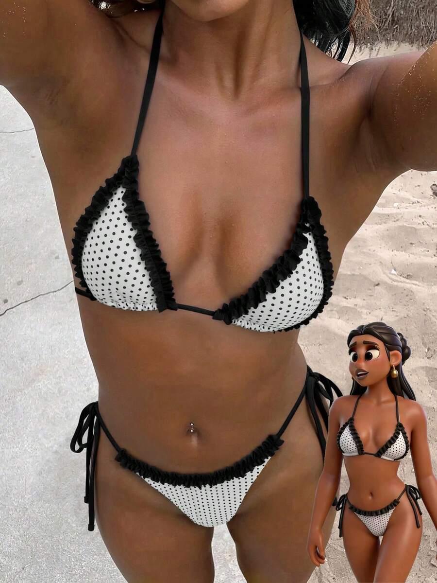dół od bikini WZÓR GROSZKI