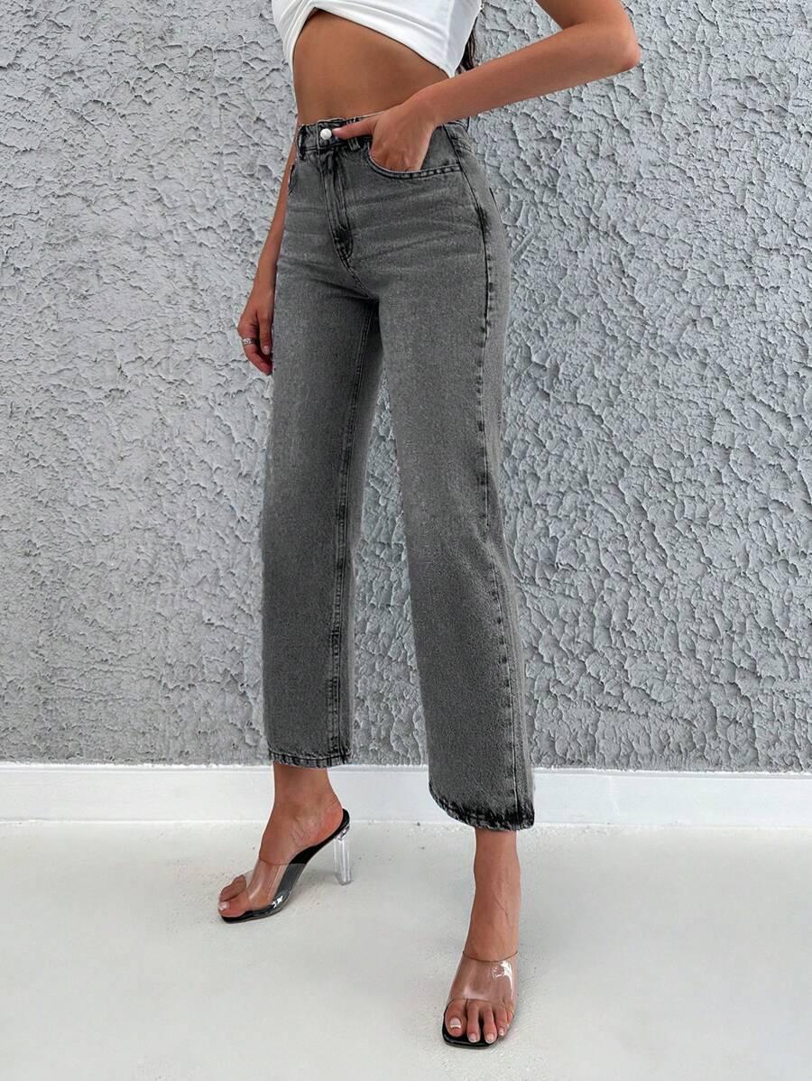 SZARE SPODNIE JEANS 