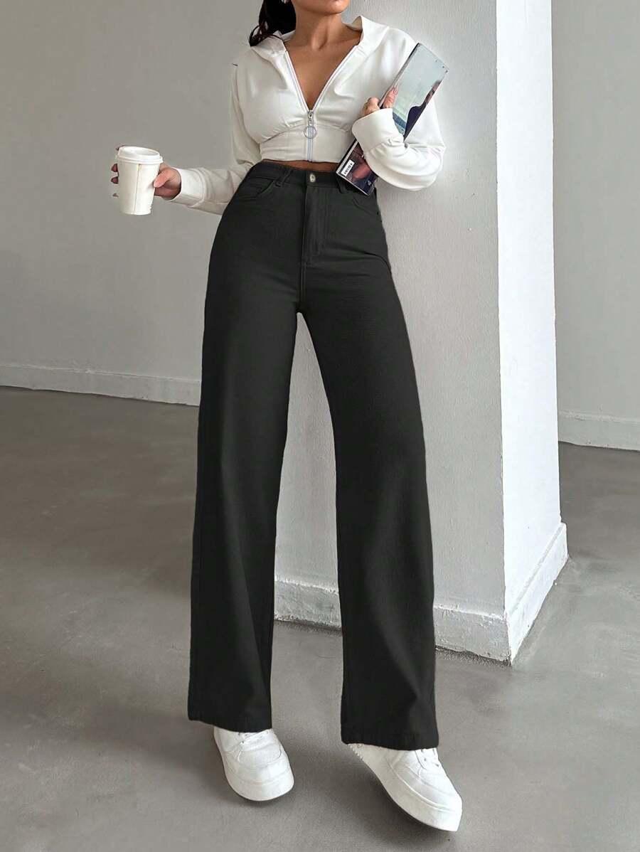 CZARNE SPODNIE JEANS