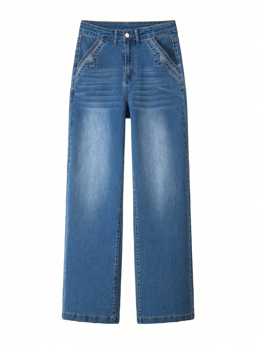 niebieskie spodnie jeans