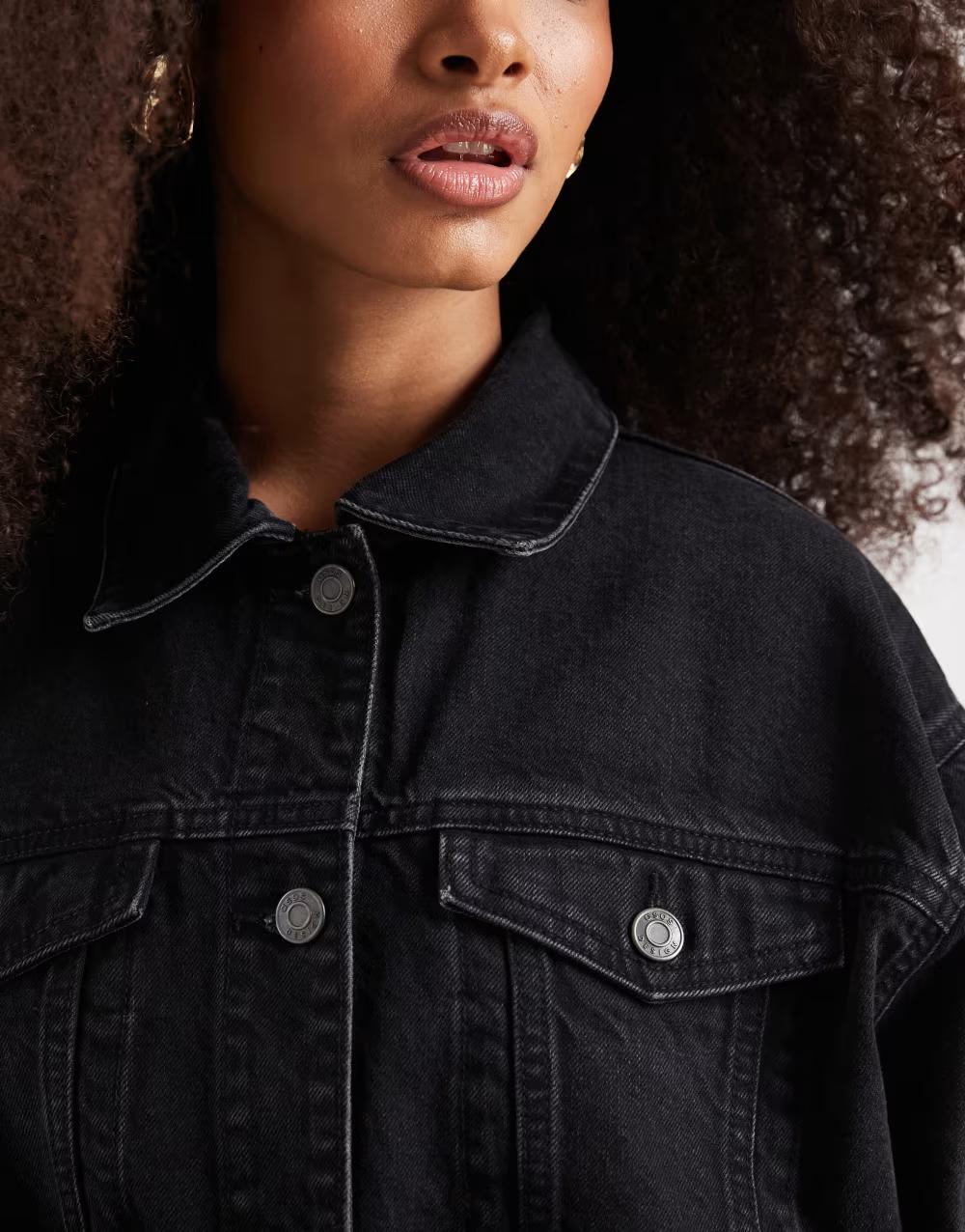 CZARNA OVERSIZE KURTKA JEANS