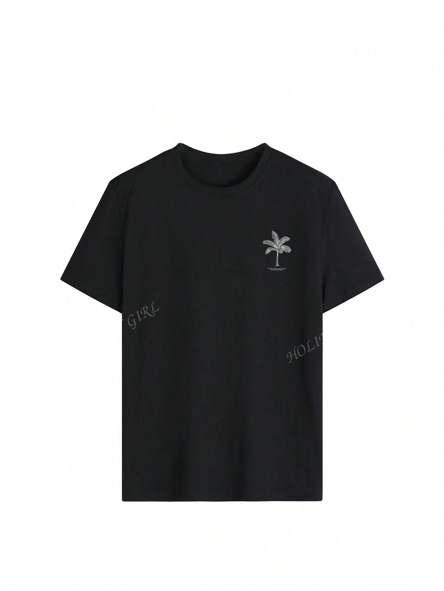 CZARNY T-SHIRT PRINT