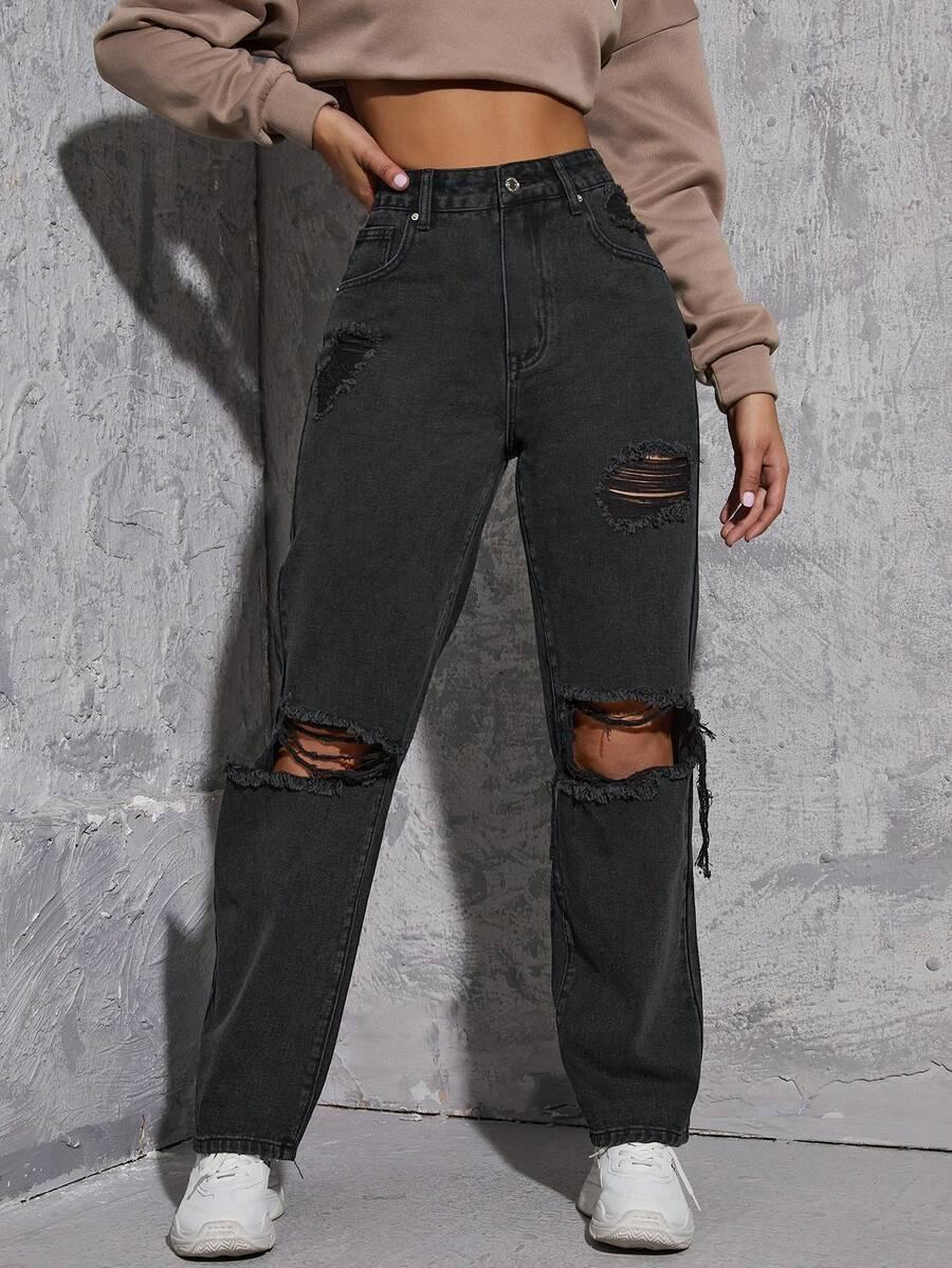 czarne spodnie jeans 