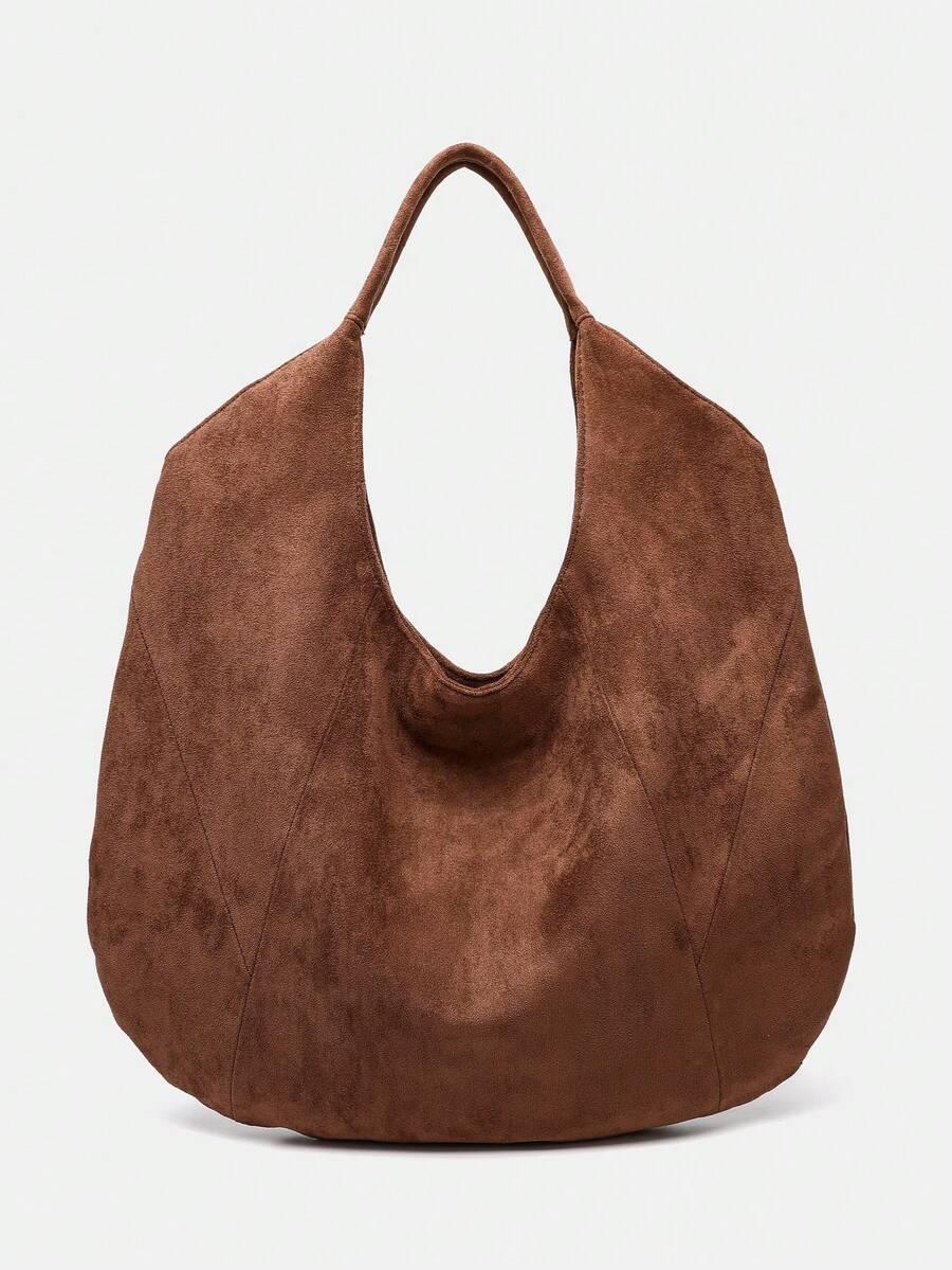 brązowa torebka shopper