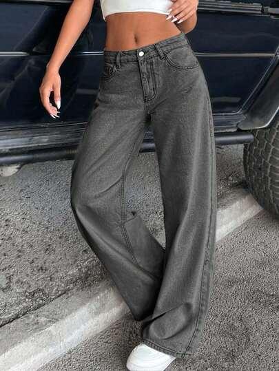 szare spodnie jeans 