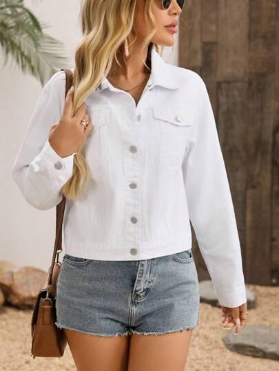 BIAŁA KURTKA JEANS 